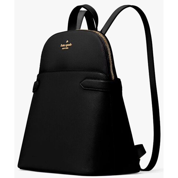 S Kate Spade Staci Dome Backpack Black Saffiano Leather Bag KG021 NWT $359Retail - Picture 3 of 9